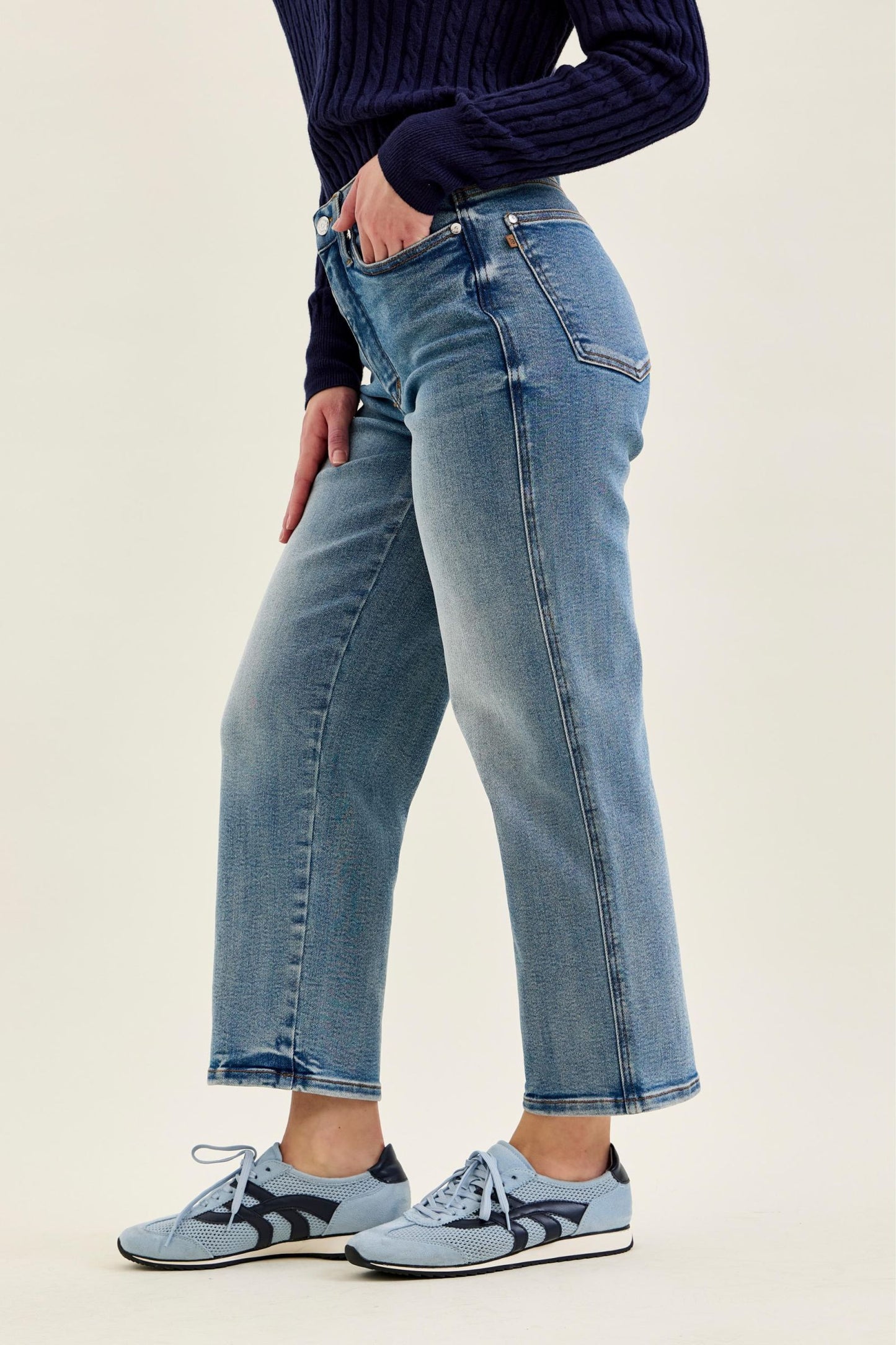 Petite PEGGY Ankle Straight Break Through Blue Judy Blue