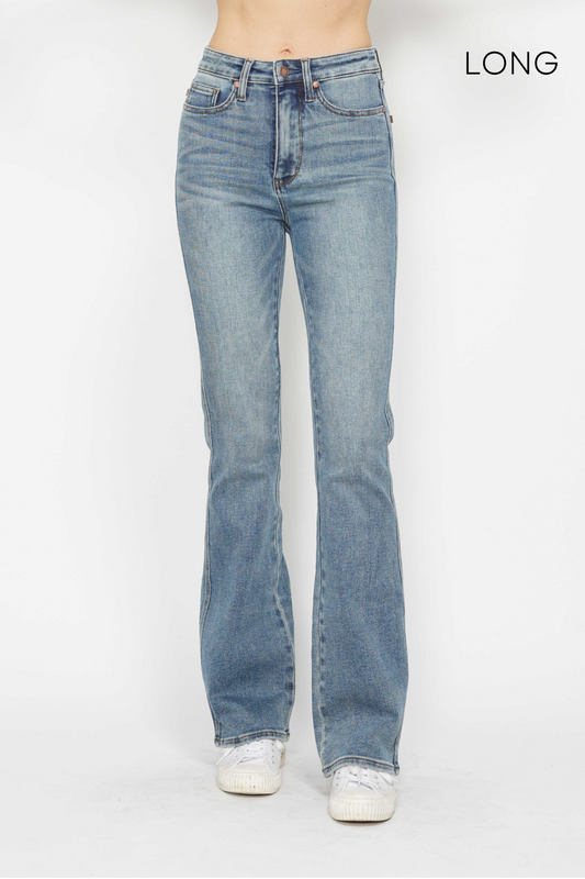 Tummy Control Long Inseam Embroidered Bootcut Judy Blue *runs small, size up