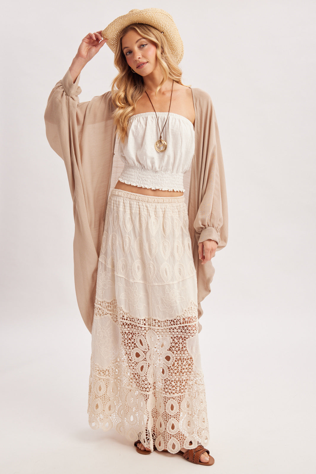 Boho Crochet Maxi Skirt With Lining 🤍