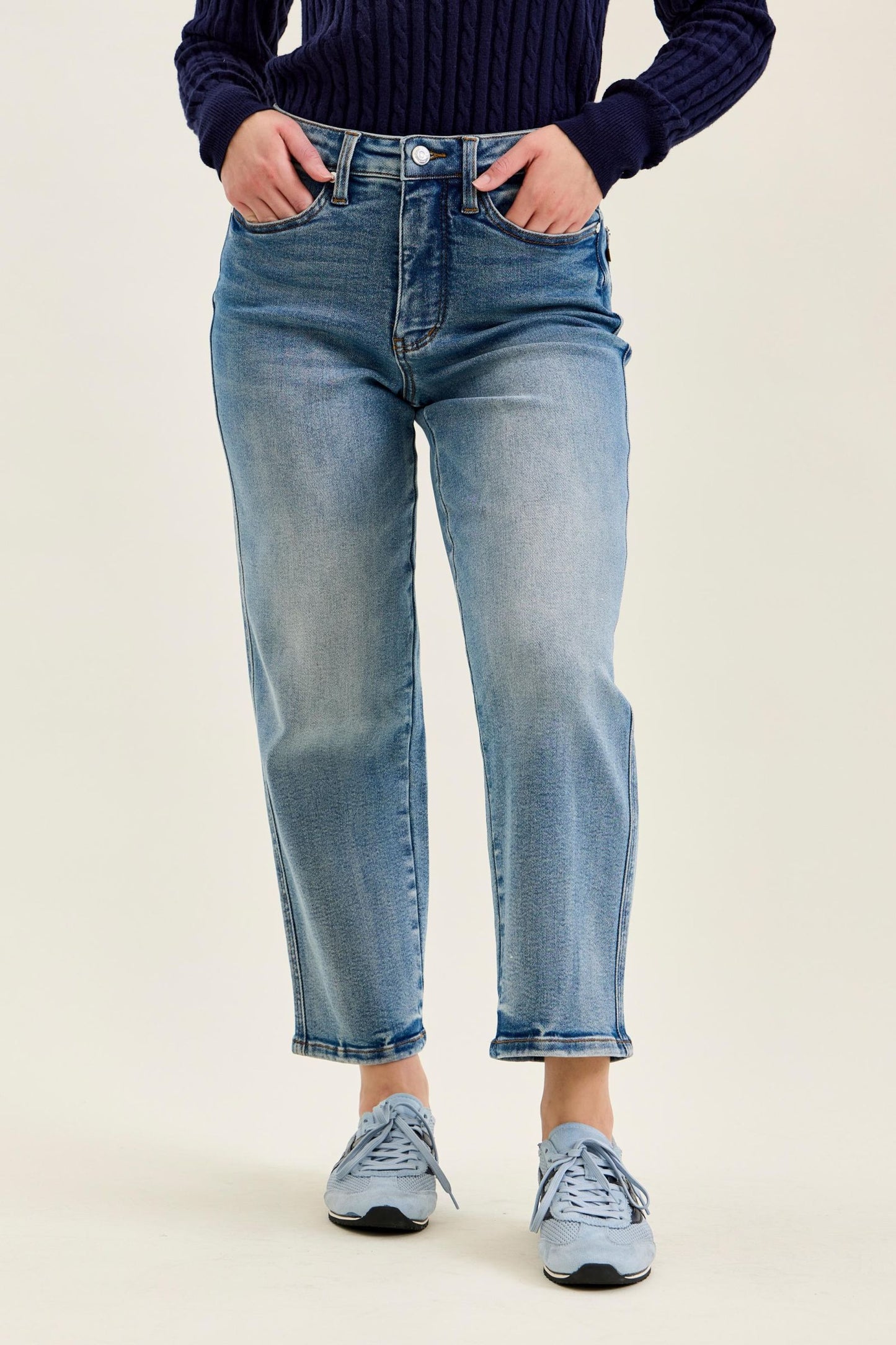 Petite PEGGY Ankle Straight Break Through Blue Judy Blue