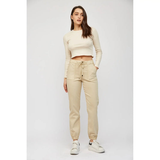 Mica High Rise Jogger (Almond Milk)