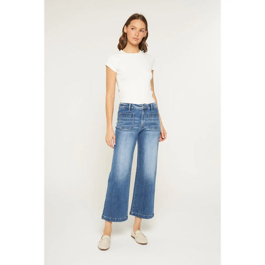 High Rise Mica Cropped Wide Leg with Patch Pkt 👖
