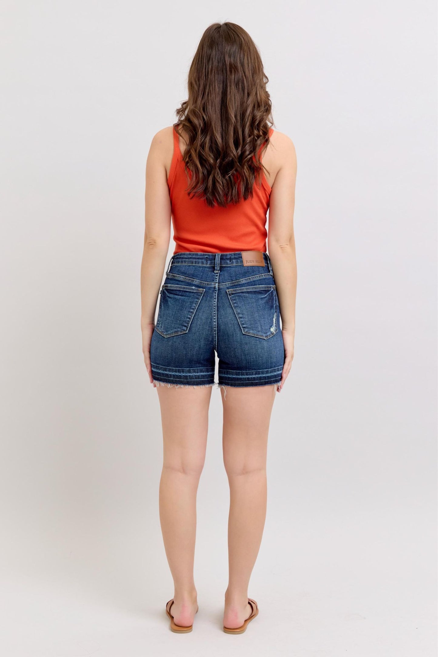Tummy Control Destroy Release Hem Judy Blue Shorts