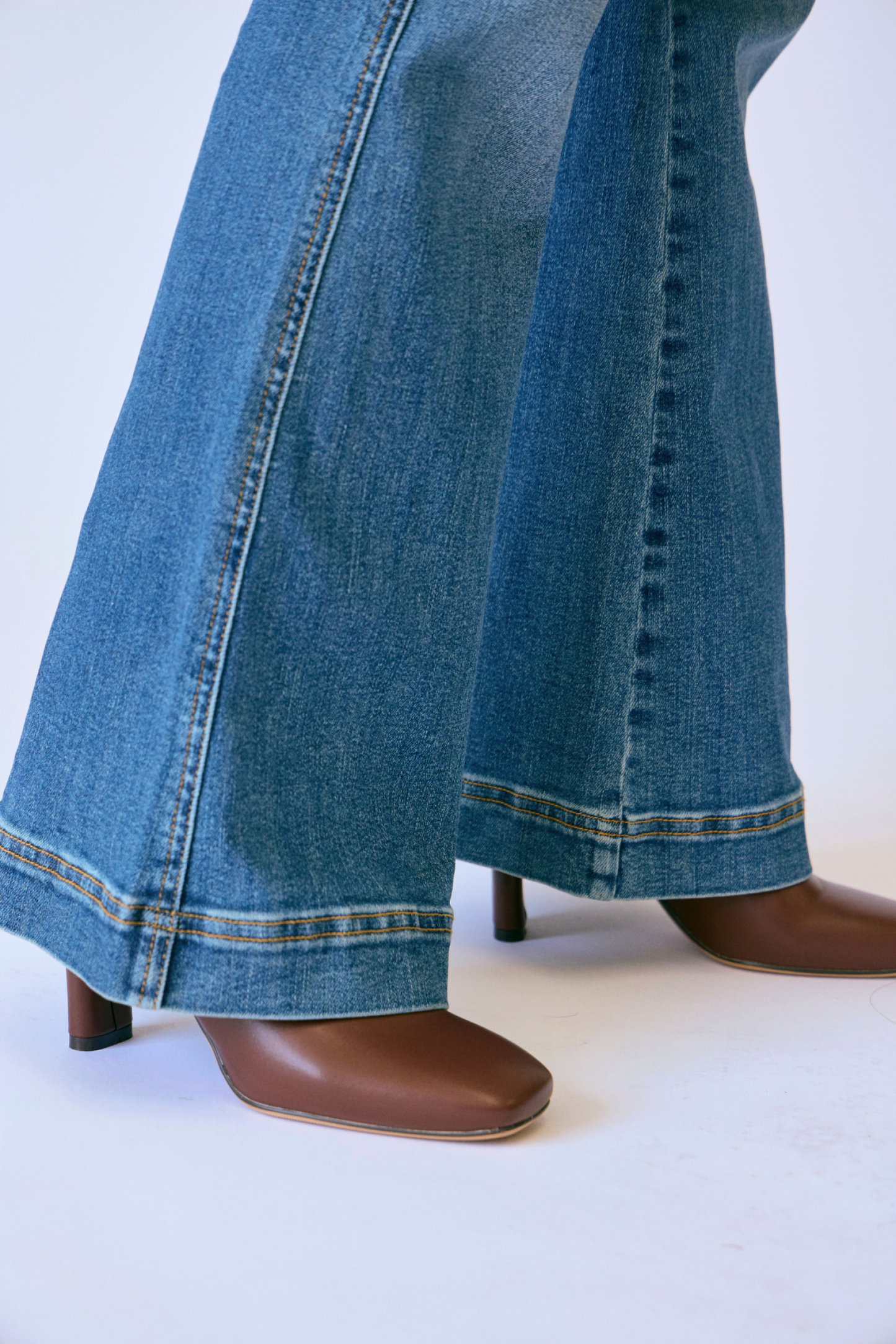 Petite Flare Tummy Control Double Button Judy Blue