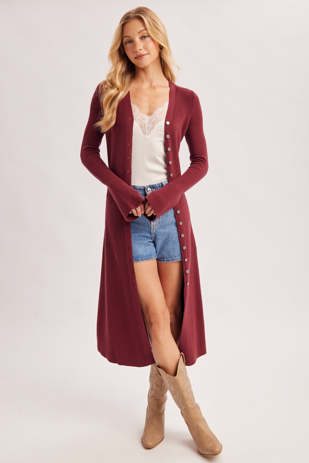 Signature Cardigan Dress ✨(Wine)