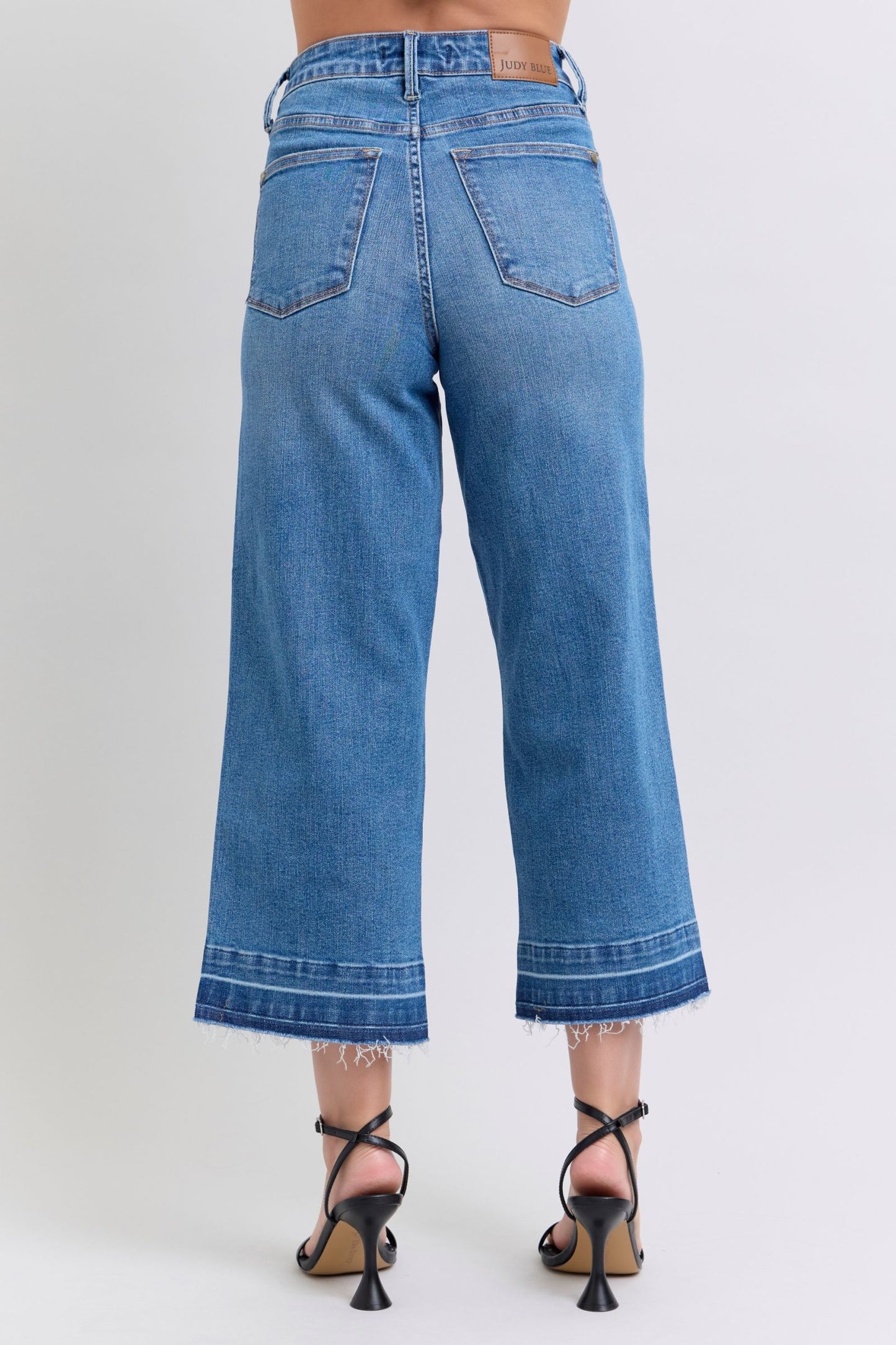 Tummy Control Release Hem Crop Wide Judy Blue