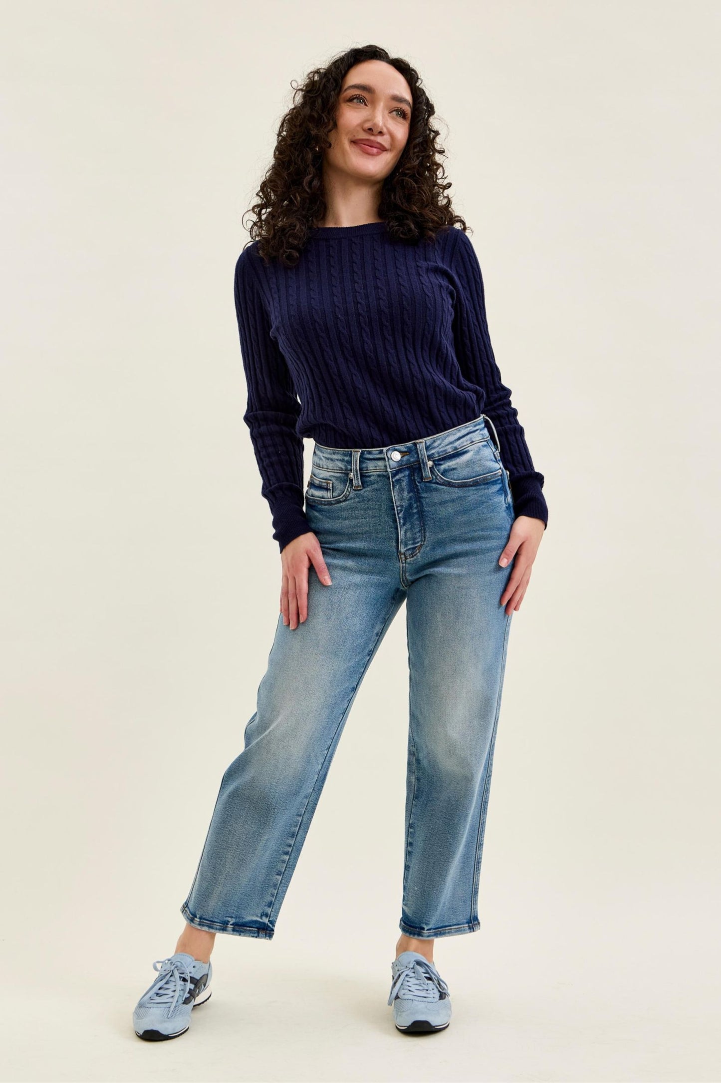 Petite PEGGY Ankle Straight Break Through Blue Judy Blue