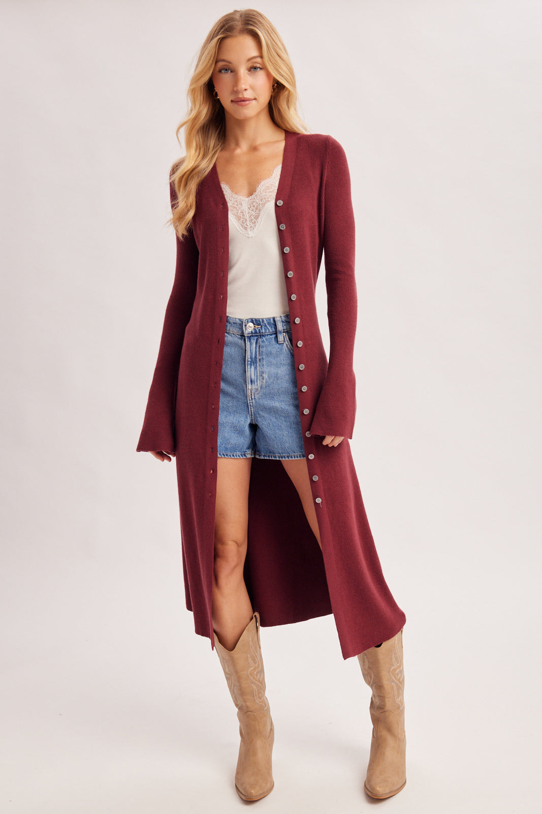 Signature Cardigan Dress ✨(Wine)