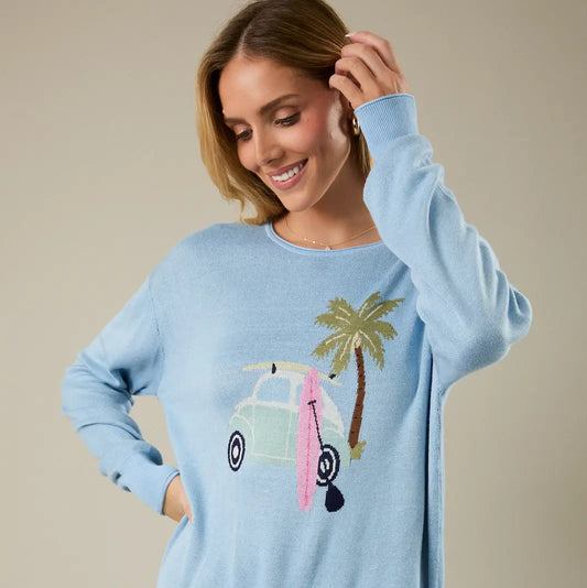Surf Car Graphic Sweater