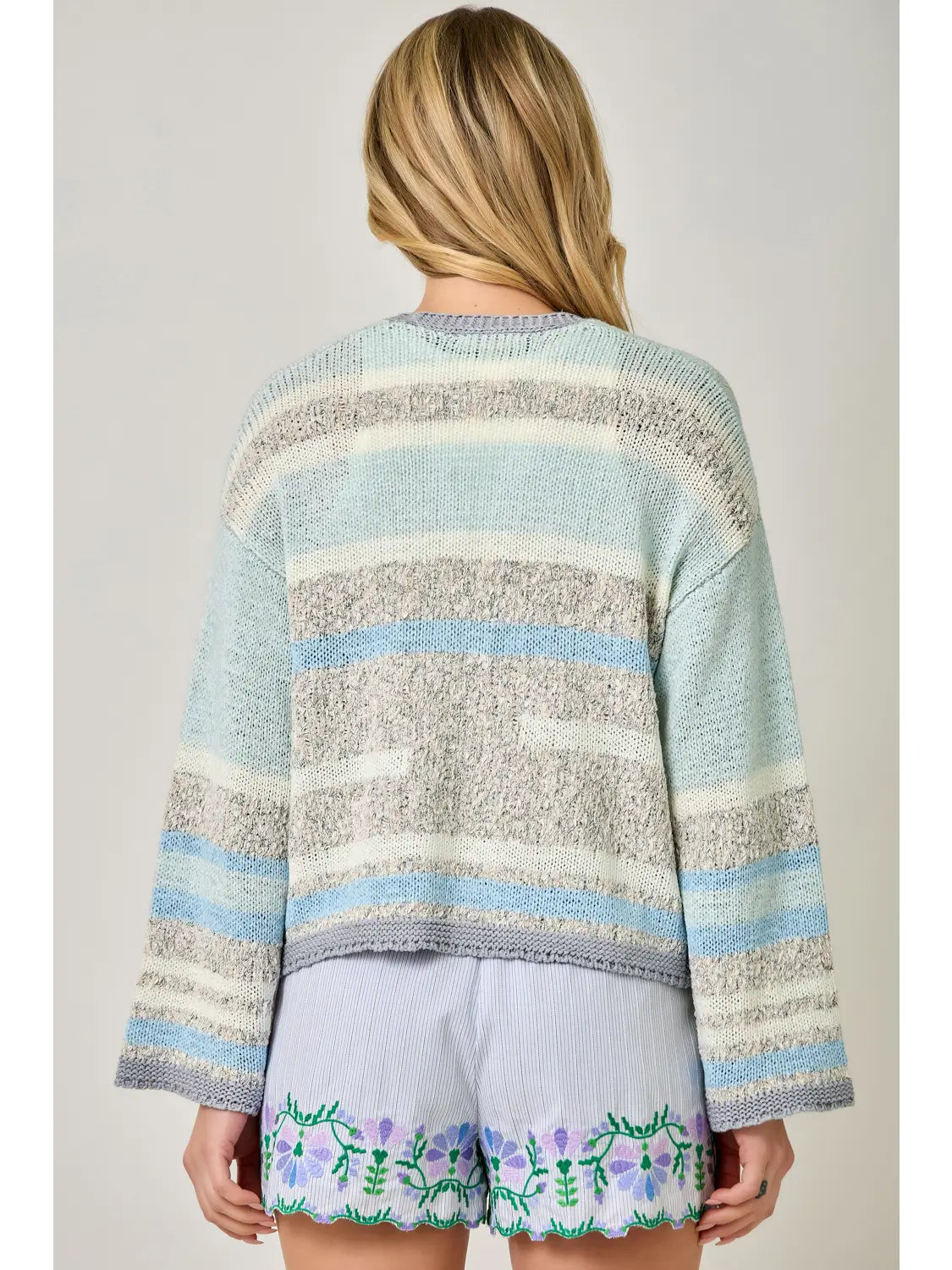 Multistripe Sweater Cardigan