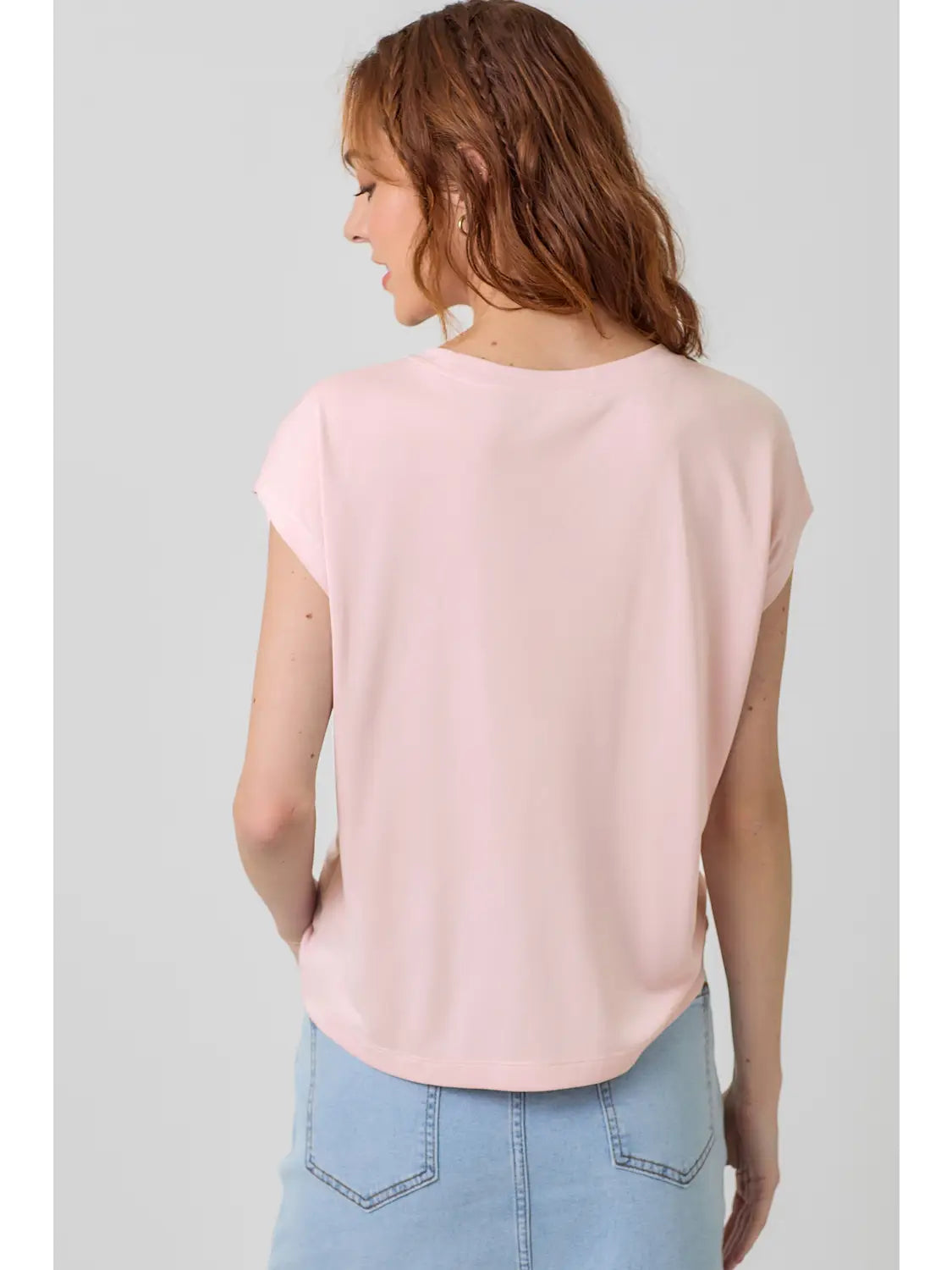 Front Ruche Modal Top (Rose)