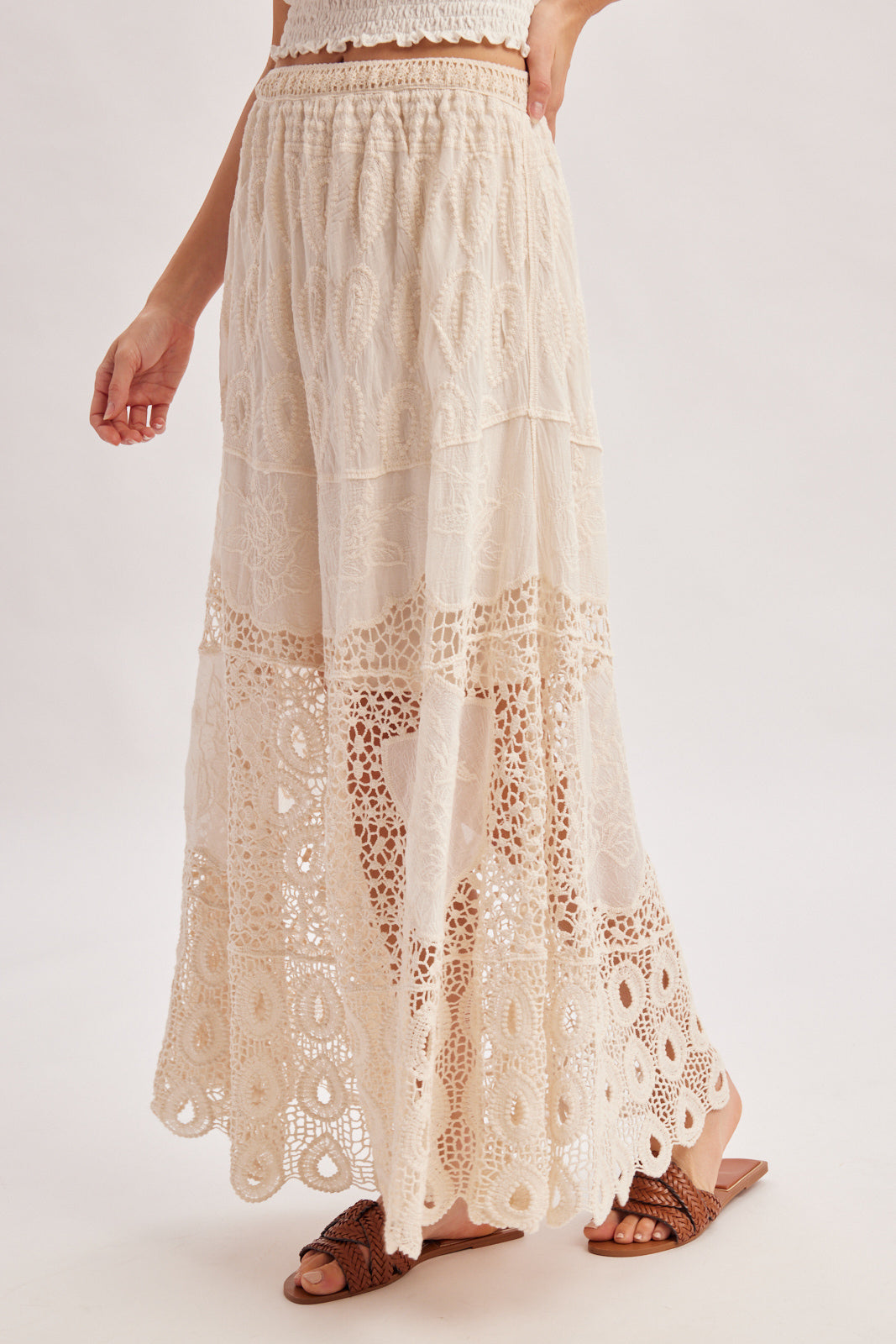 Boho Crochet Maxi Skirt With Lining 🤍