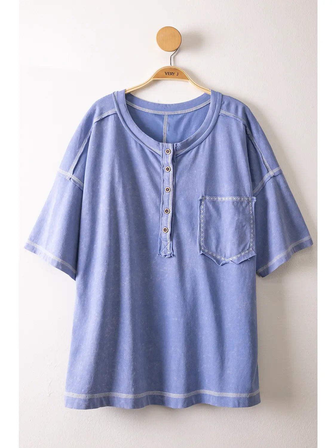 Mineral Washed Oversized Comfy Knit Top 🩵