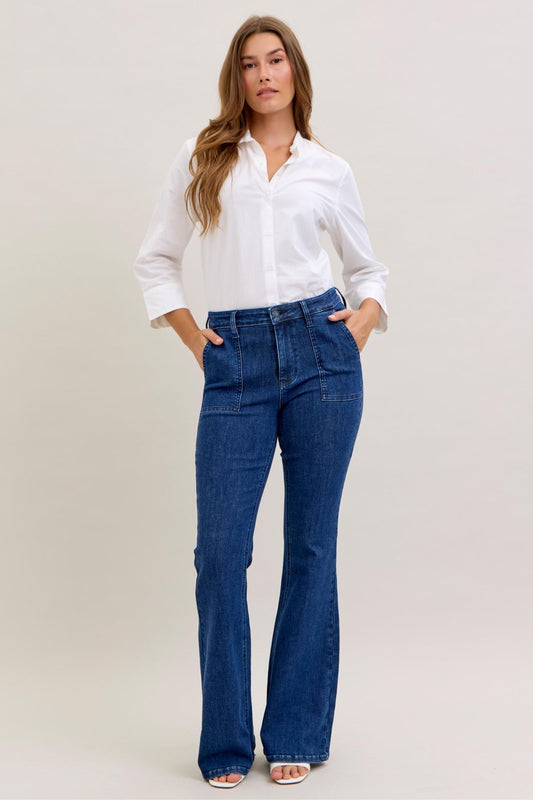 Judy Blue Flare With Patch Pockets
