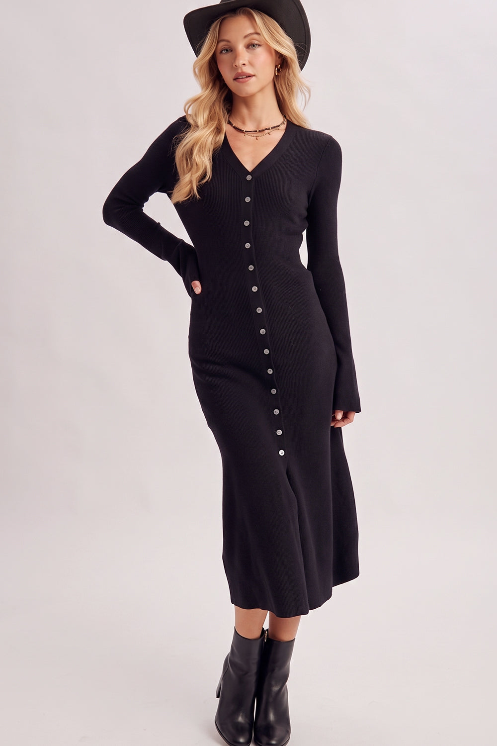 Signature Cardigan Dress ✨(Black)