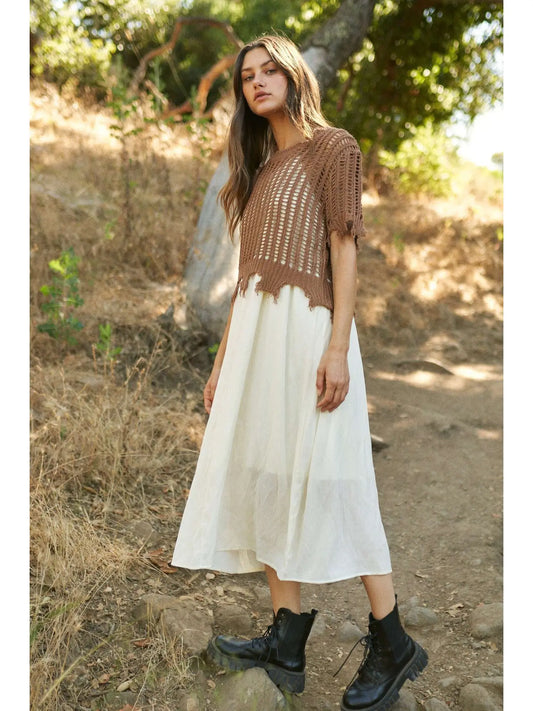 Crochet Cover Up Top (Mocha)