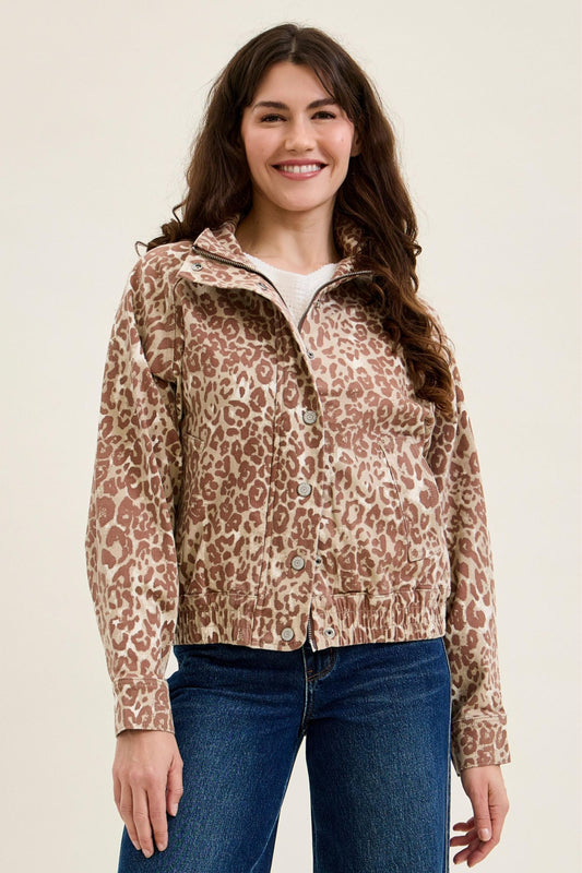 Winter Leopard Bomber Jacket Judy Blue 🤎