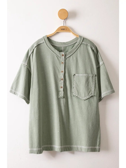 Mineral Washed Oversized Comfy Knit Top 💚