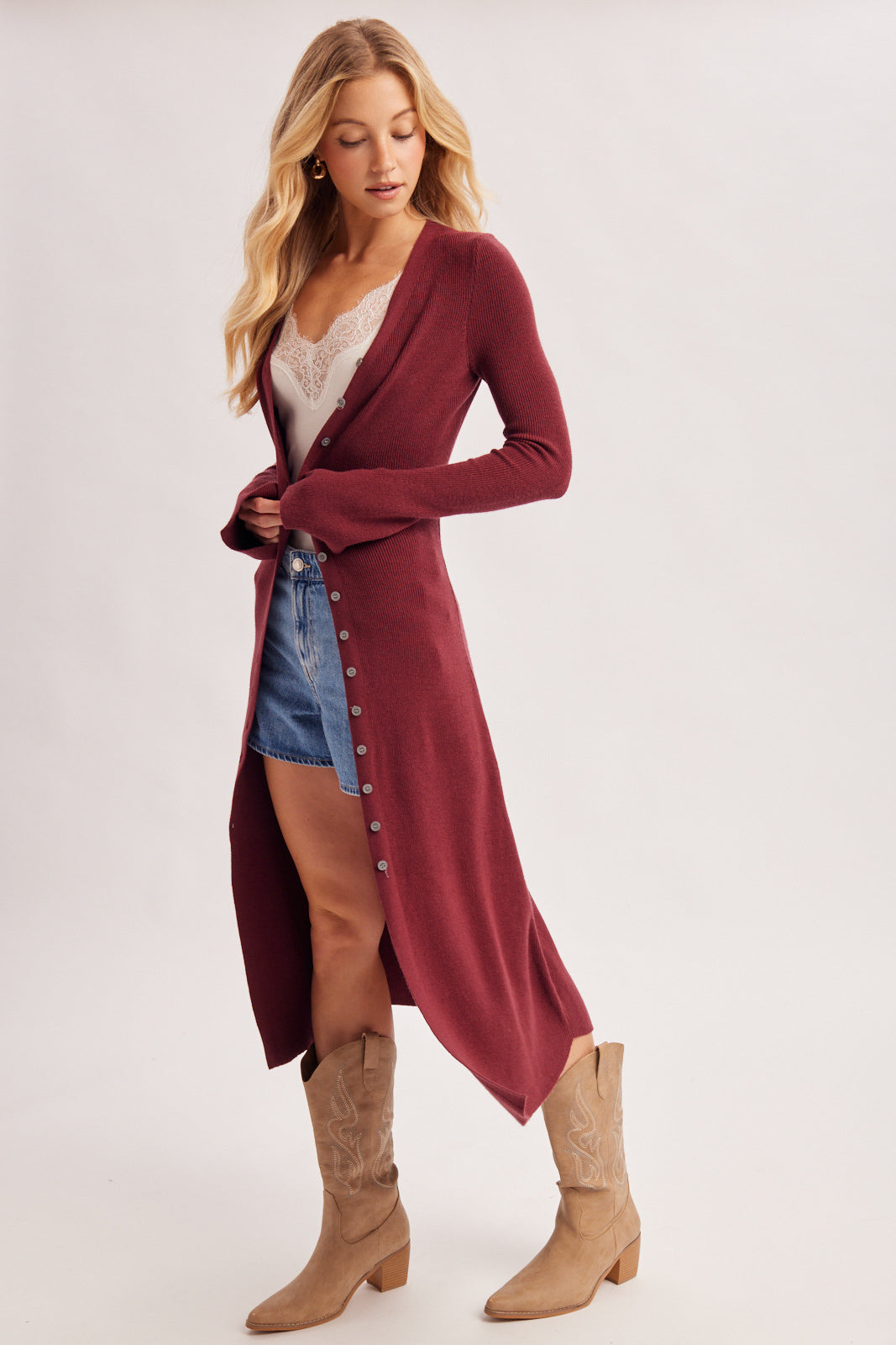 Signature Cardigan Dress ✨(Wine)