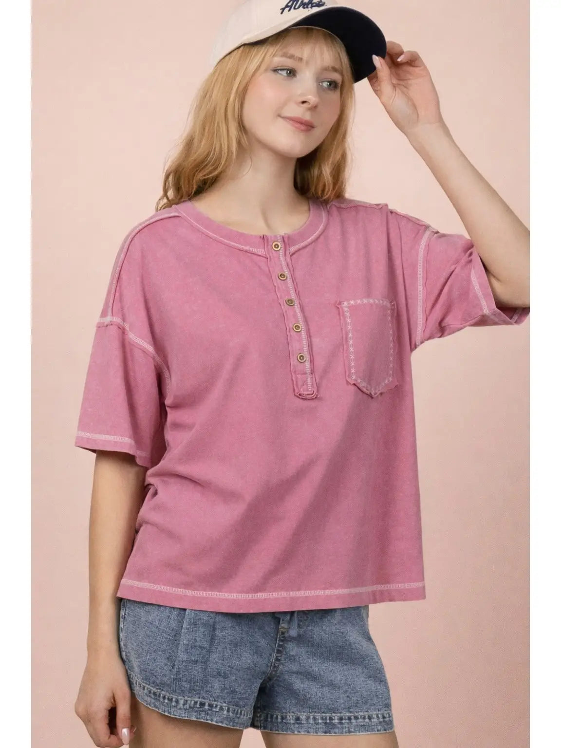 Mineral Washed Oversized Comfy Knit Top 🩷