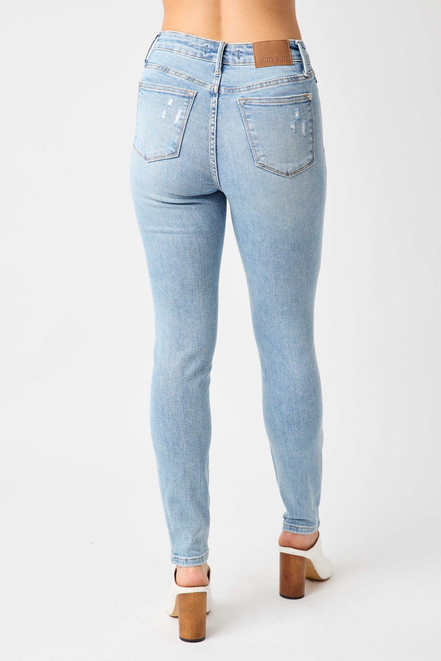 Mid Rise Tummy Control Destroy Skinny Judy Blue