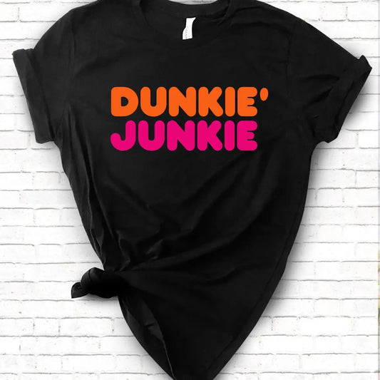 Dunkie' Junkie - Funny Donut Parody T-Shirt