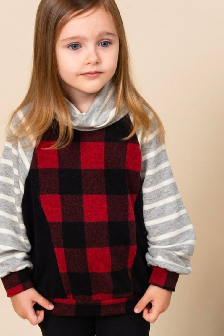Plaid Striped Pullover